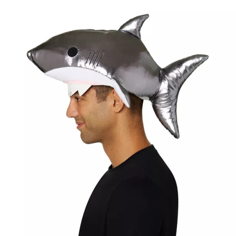 Spirit Shark Hat Costume for Halloween Theatre Dress Up! Gray and Silver! NWT